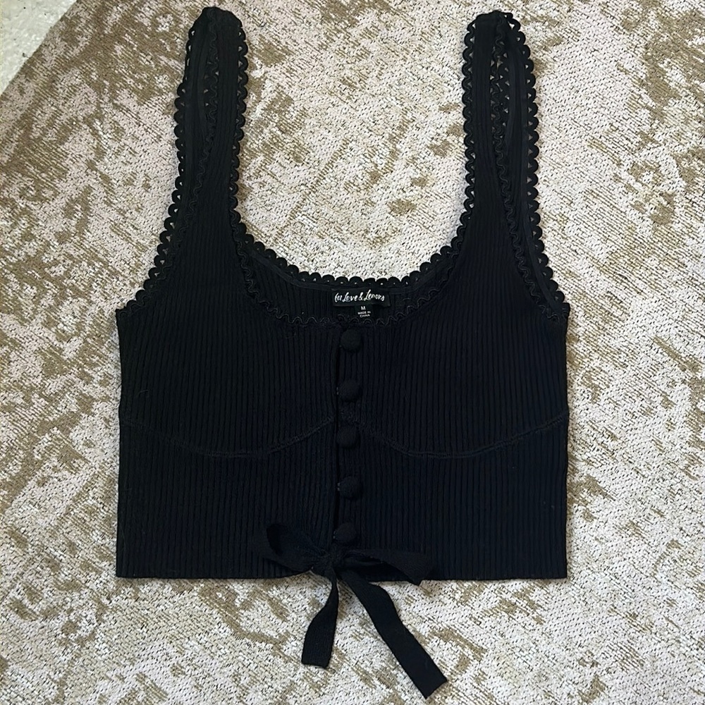 for love and lemons corset tank top black